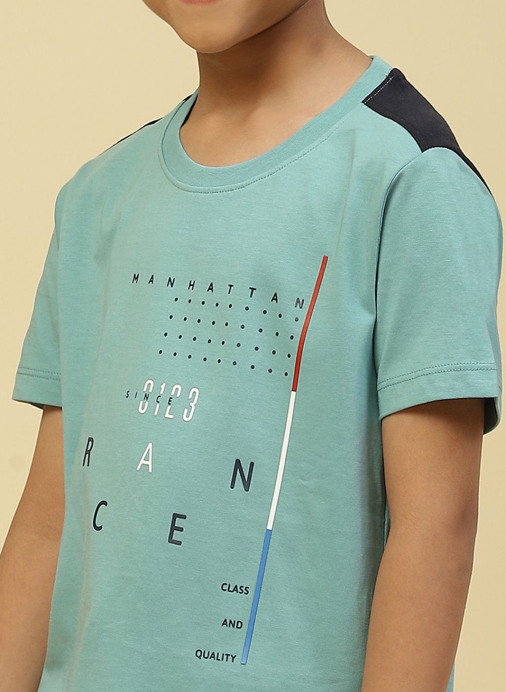 Boys Green Printed T-Shirt