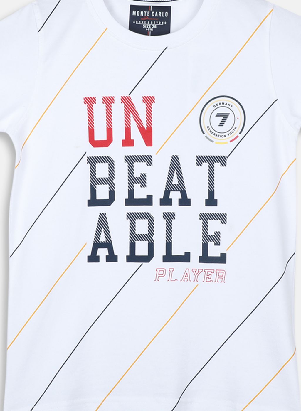 Boys White Printed T-Shirt