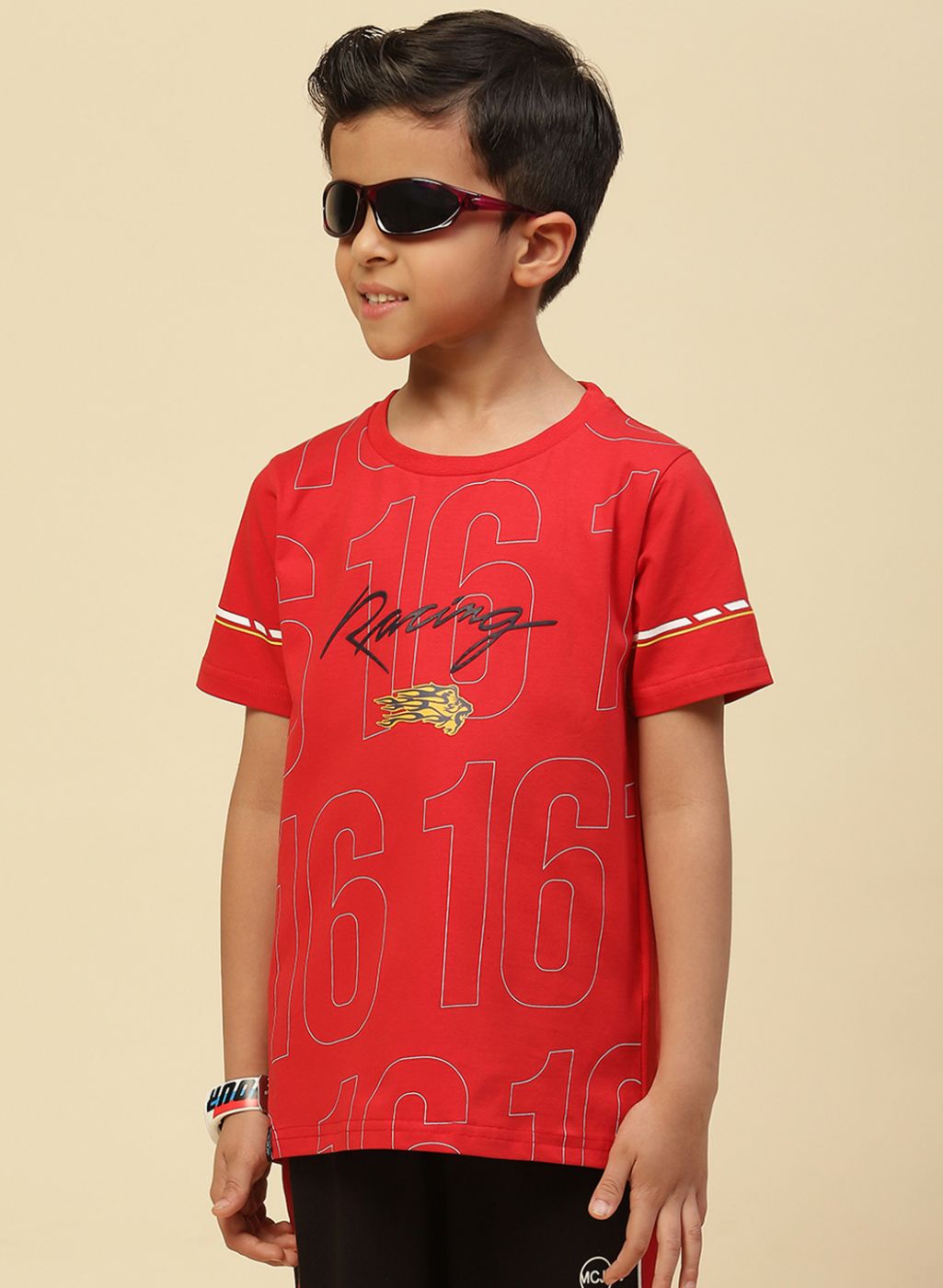 Boys Red Printed T-Shirt