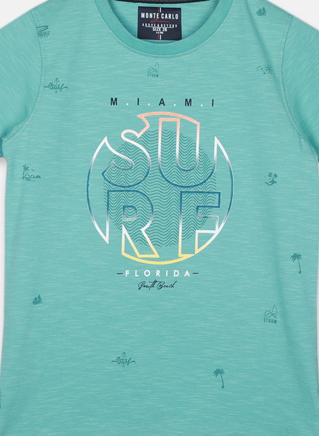 Boys Green Printed T-Shirt