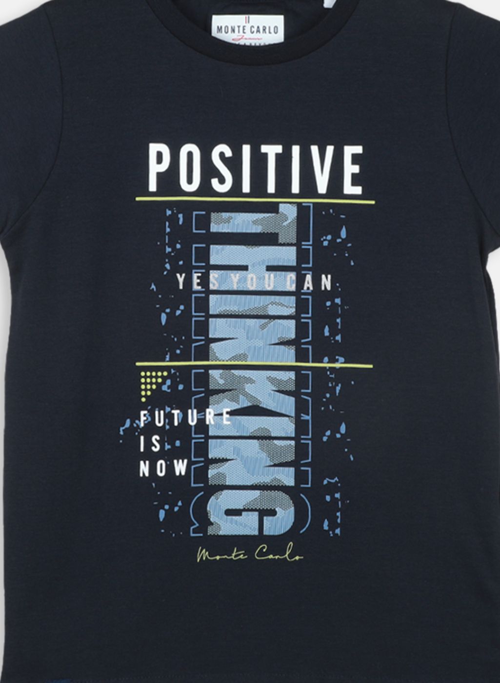 Boys Navy Blue Printed T-Shirt