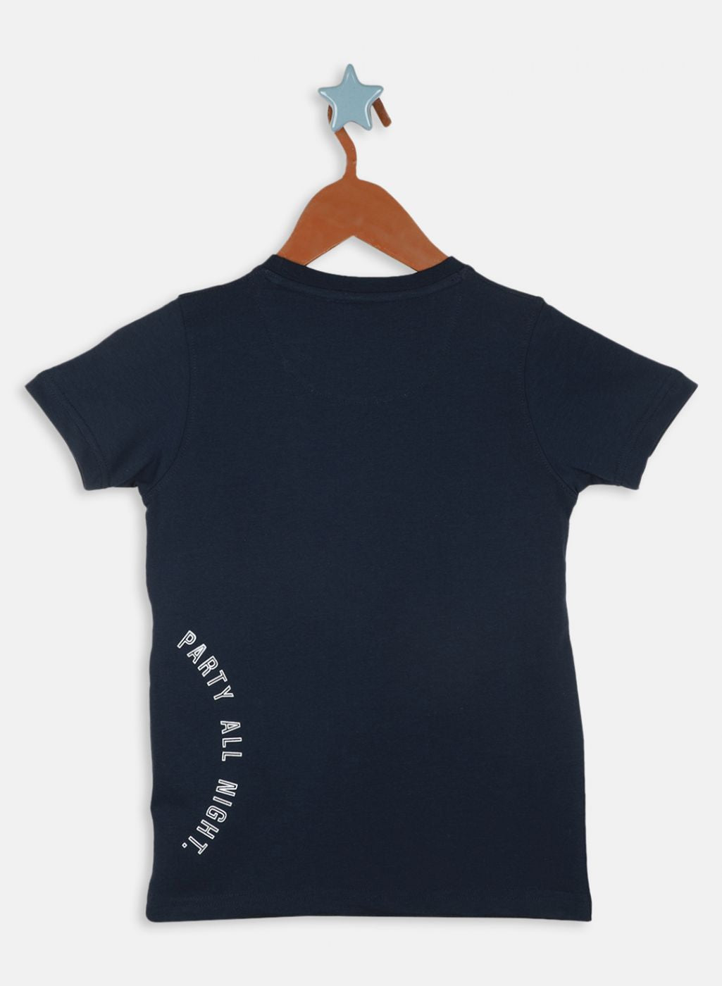 Boys Navy Blue Printed T-Shirt