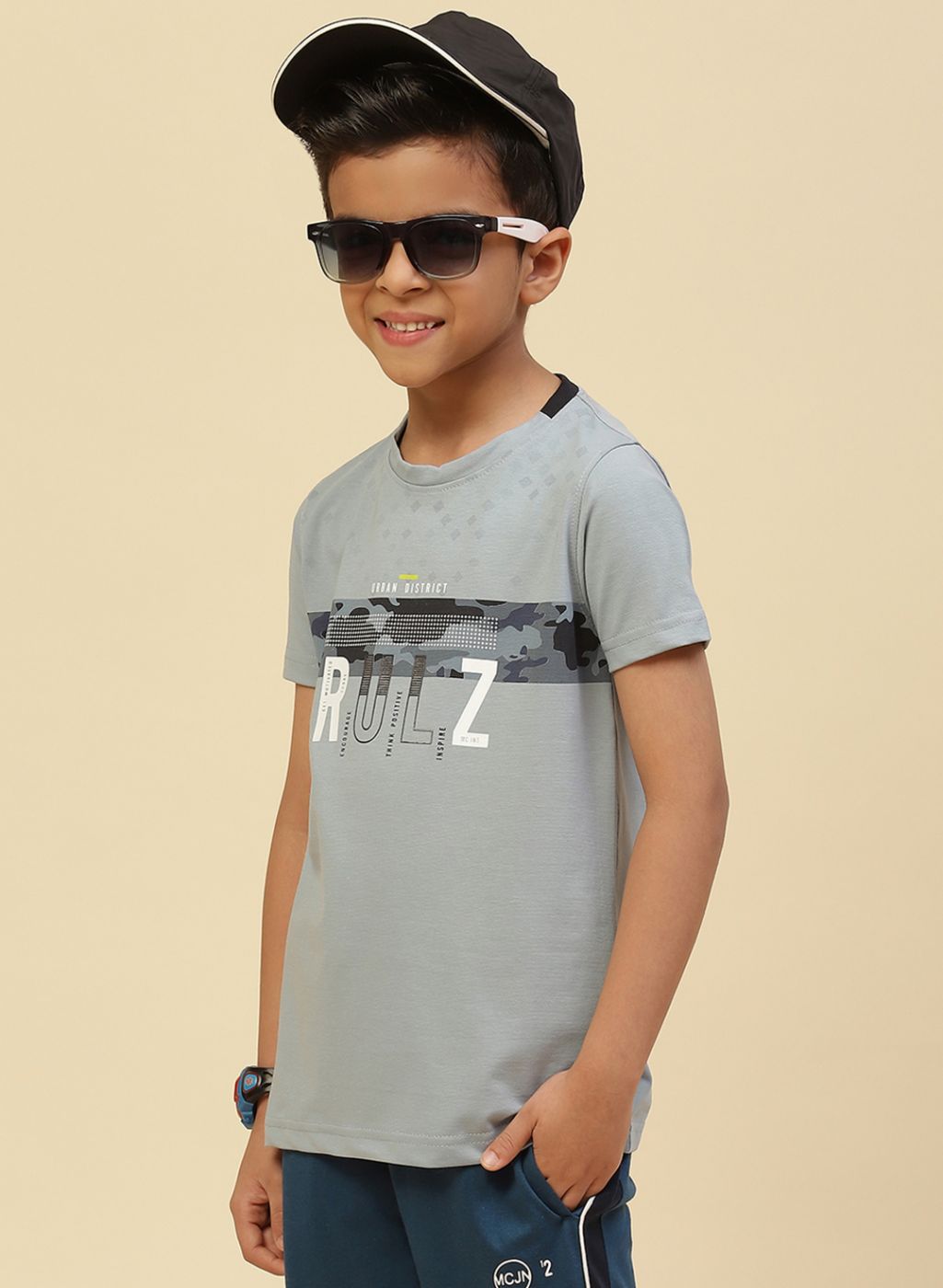 Boys Blue Printed T-Shirt