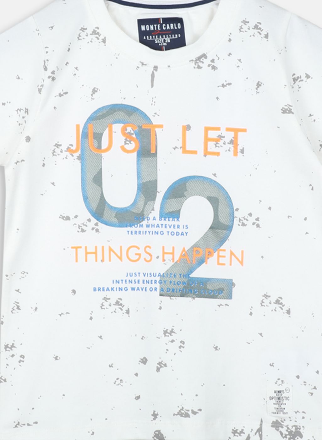 Boys Off White Printed T-Shirt