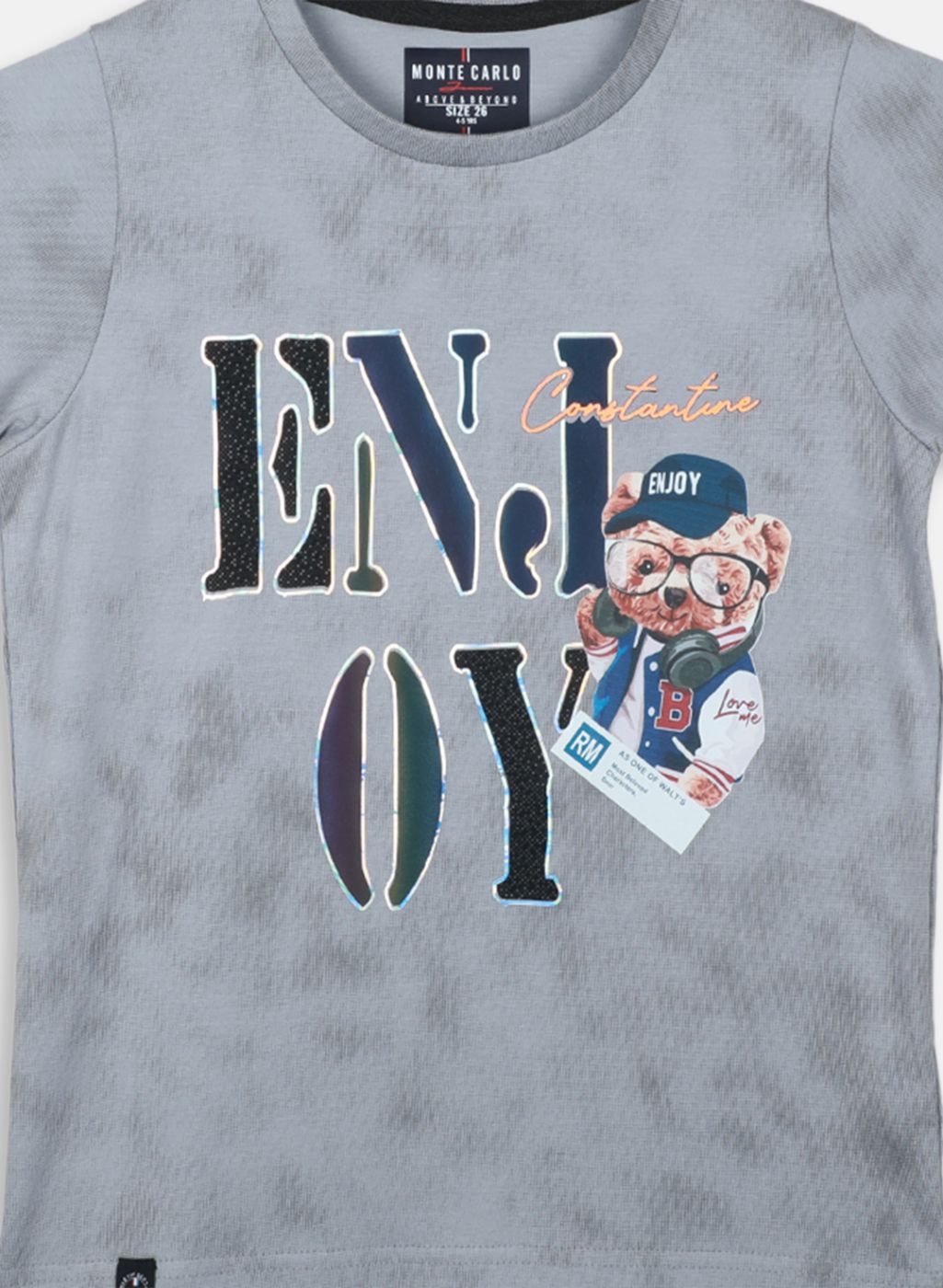 Boys Grey Printed T-Shirt