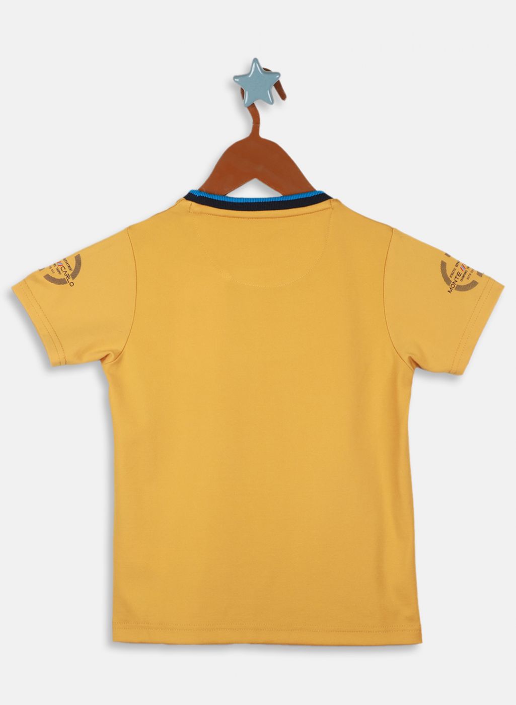 Boys Mustard Printed T-Shirt