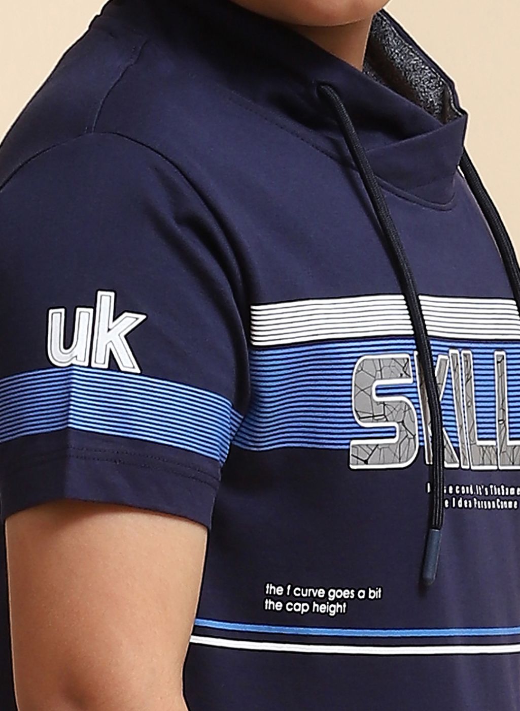 Boys Navy Blue Printed T-Shirt