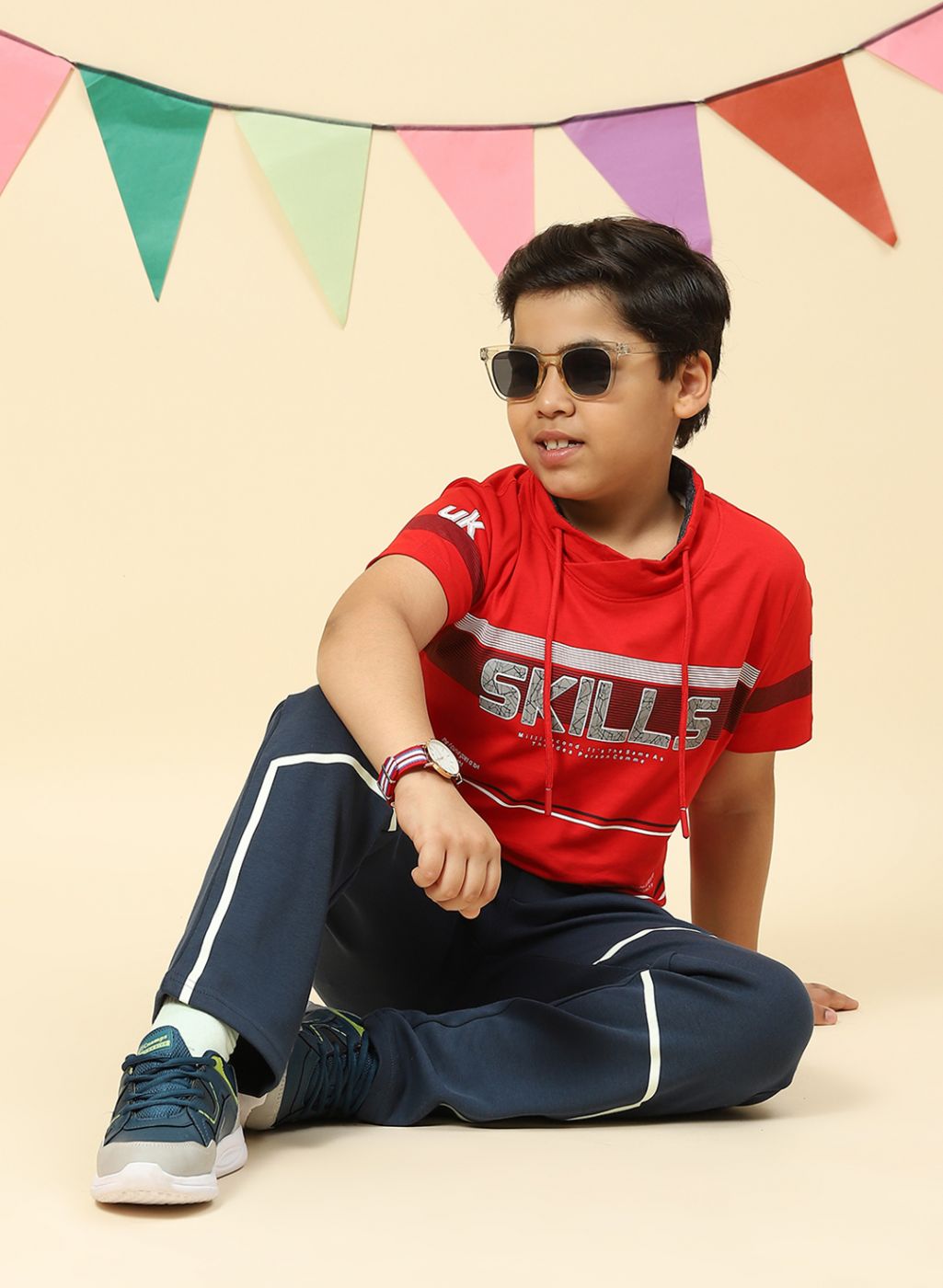 Boys Red Printed T-Shirt