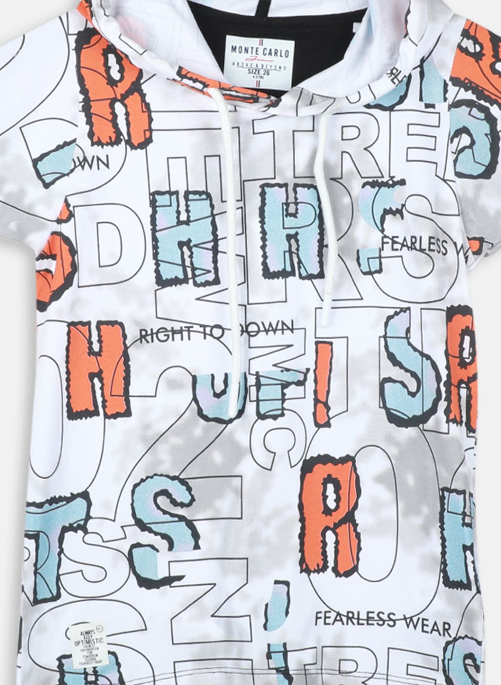 Boys Orange Printed T-Shirt