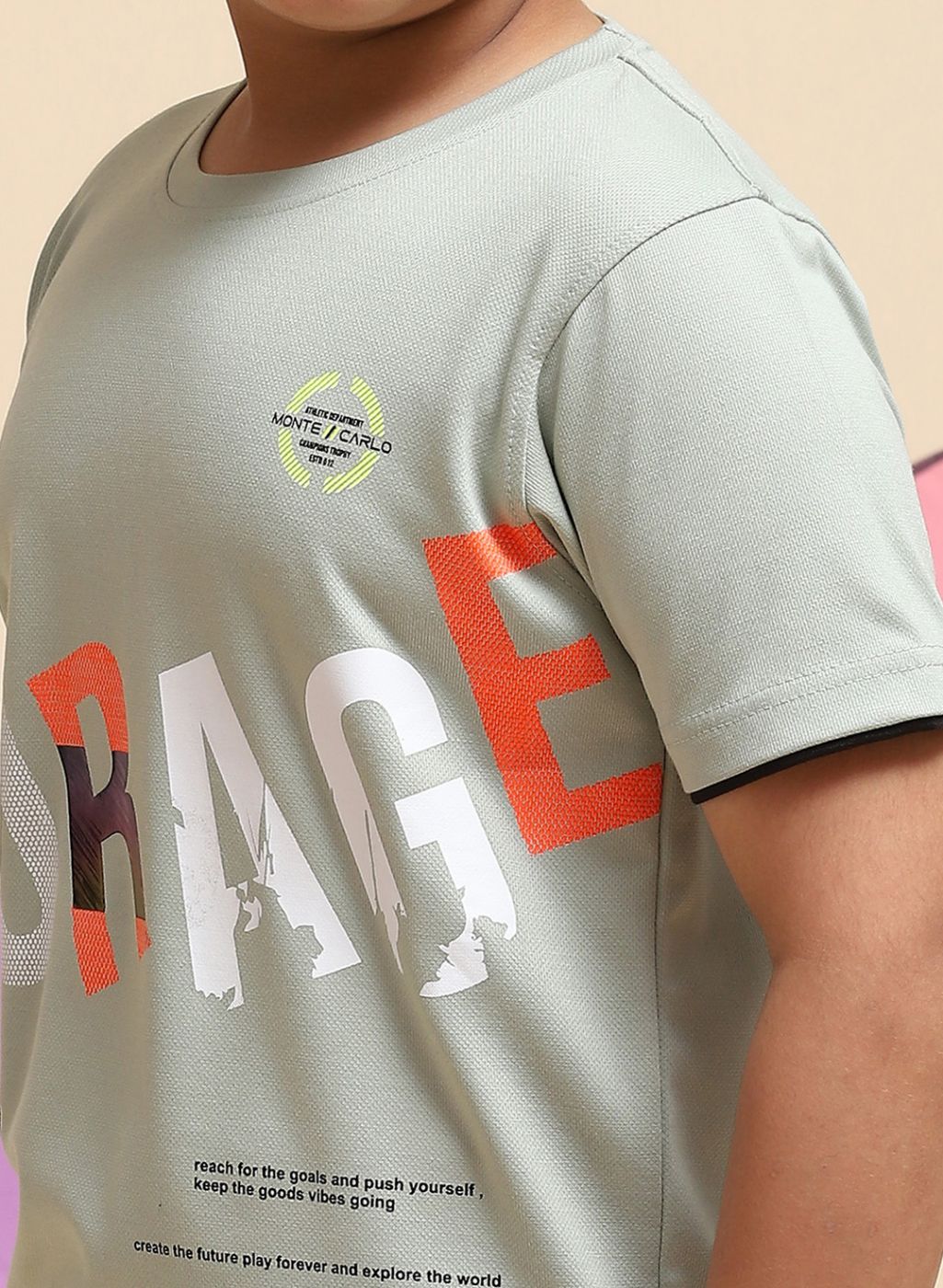 Boys Green Printed T-Shirt