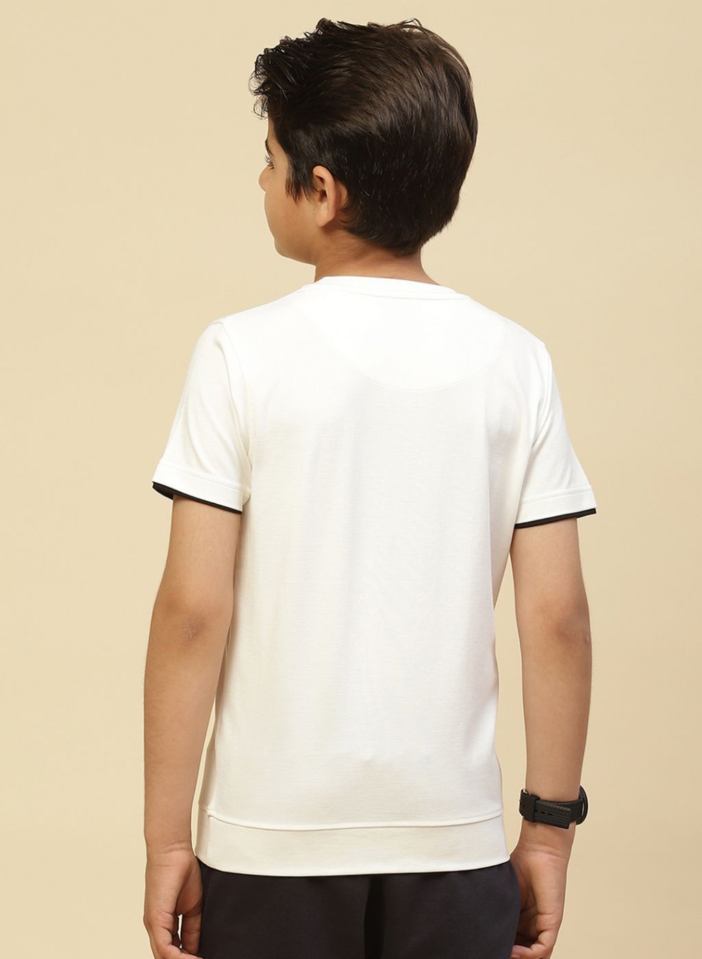 Boys White Printed T-Shirt