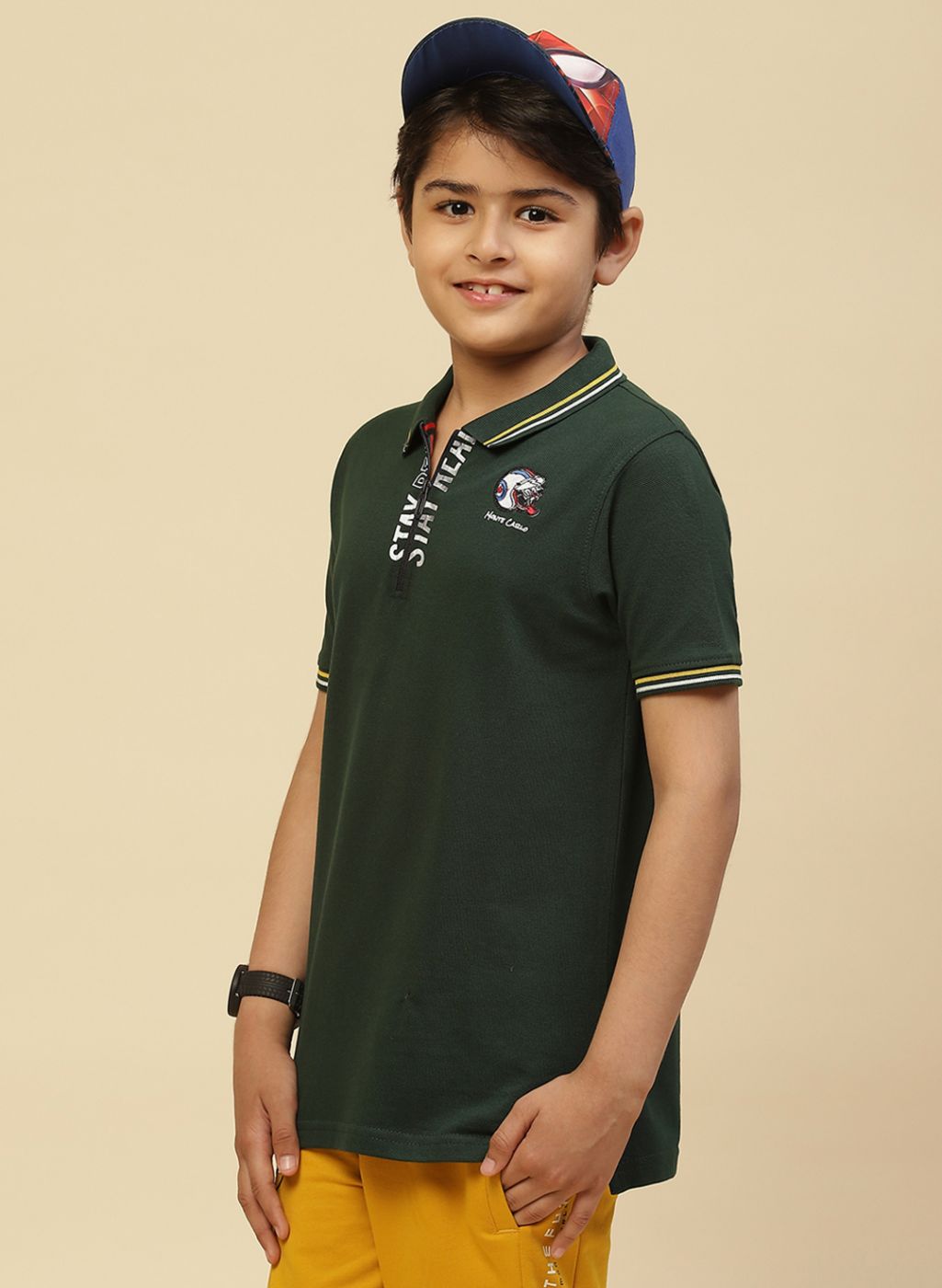 Boys Green Printed T-Shirt