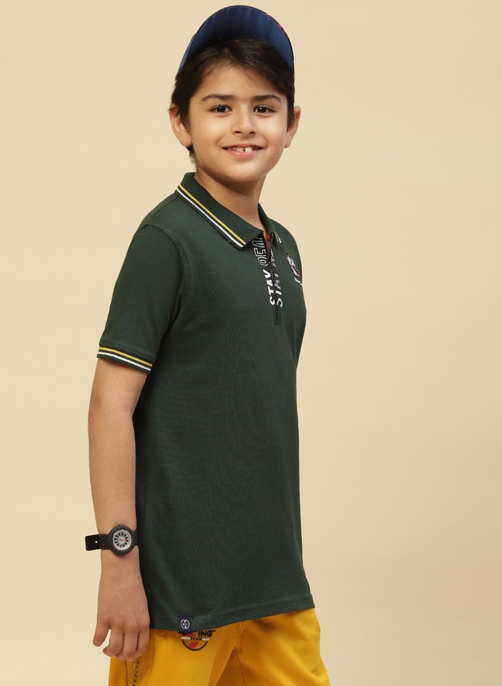 Boys Green Printed T-Shirt