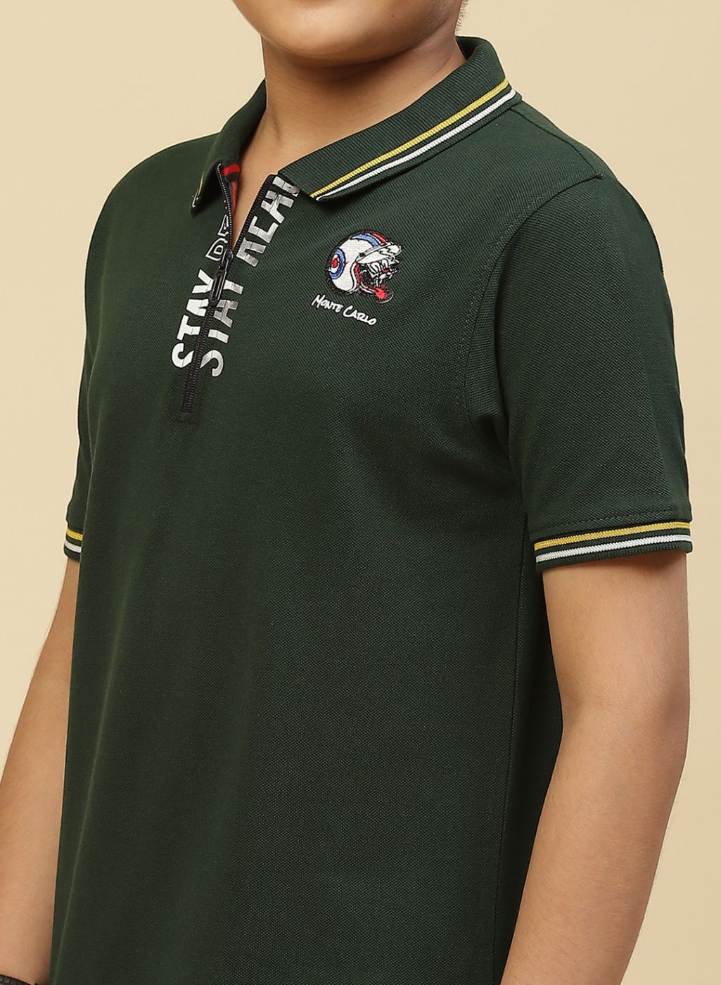 Boys Green Printed T-Shirt