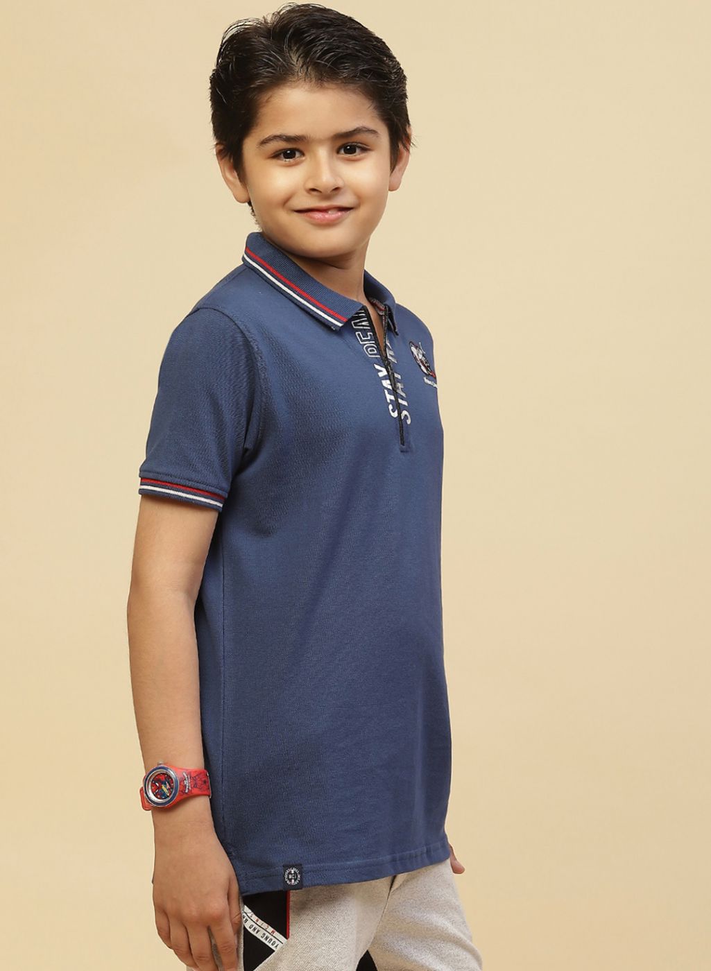 Boys Blue Printed T-Shirt