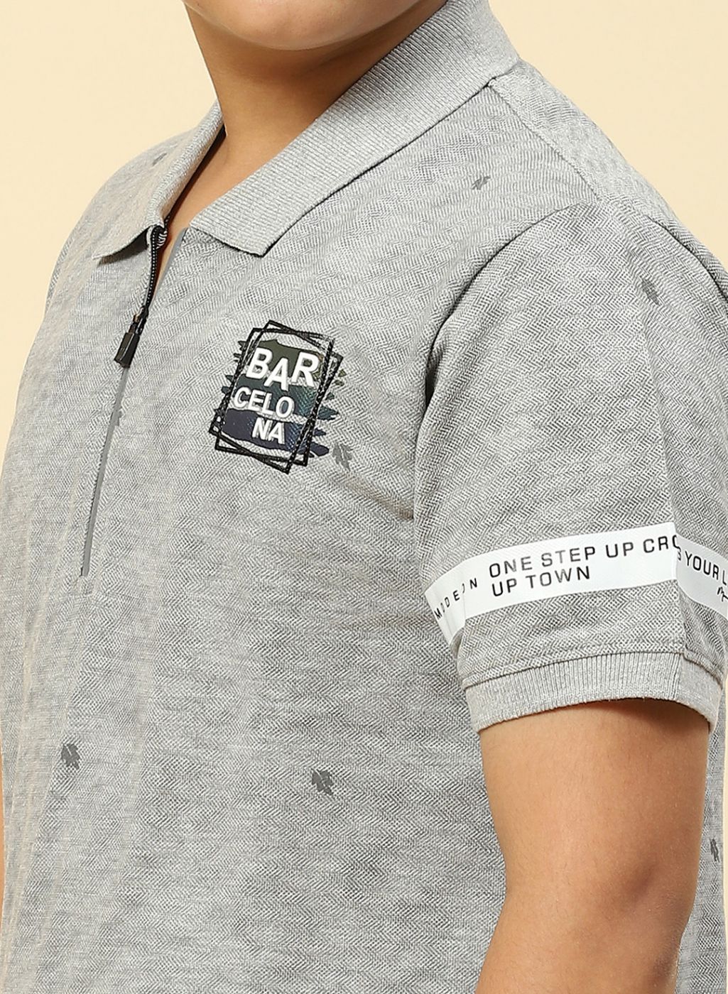 Boys Grey Printed T-Shirt