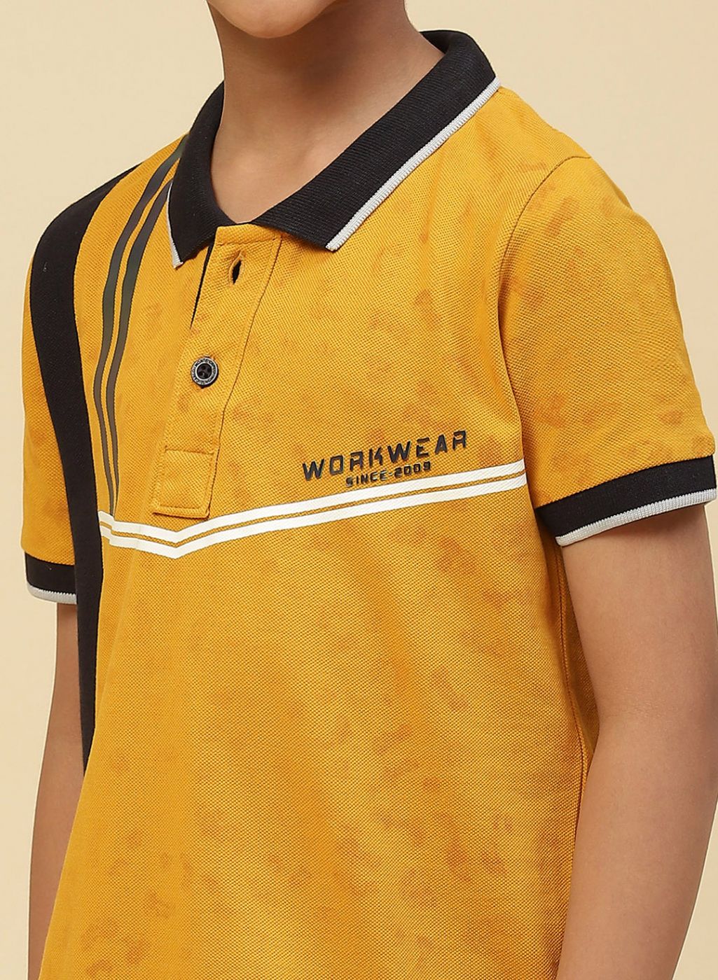 Boys Mustard Printed T-Shirt