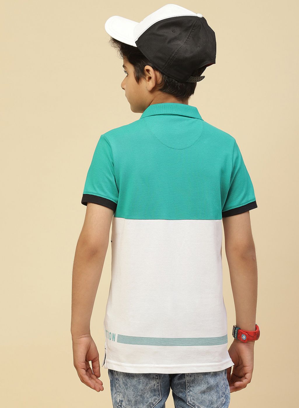 Boys Green Printed T-Shirt