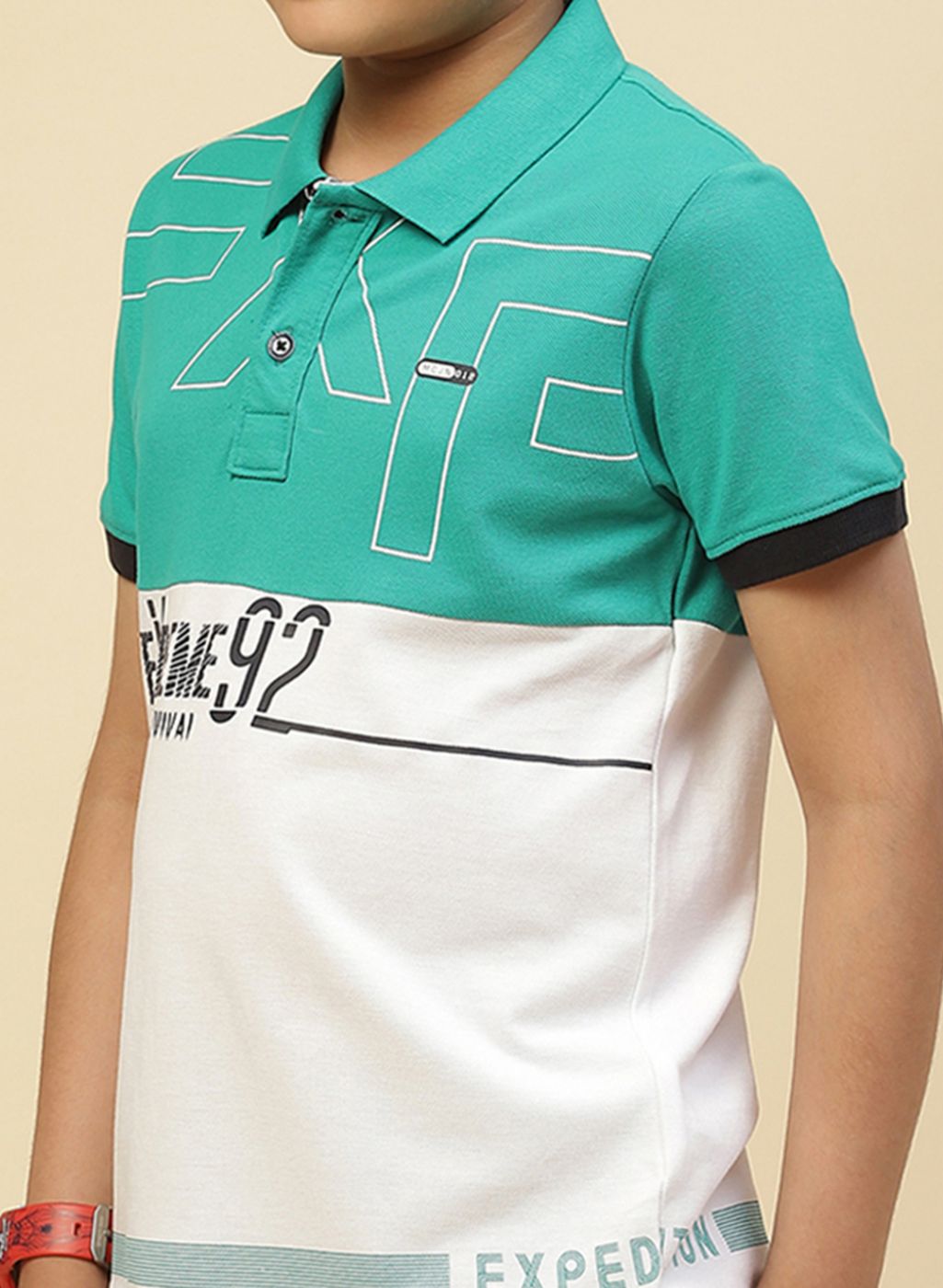 Boys Green Printed T-Shirt