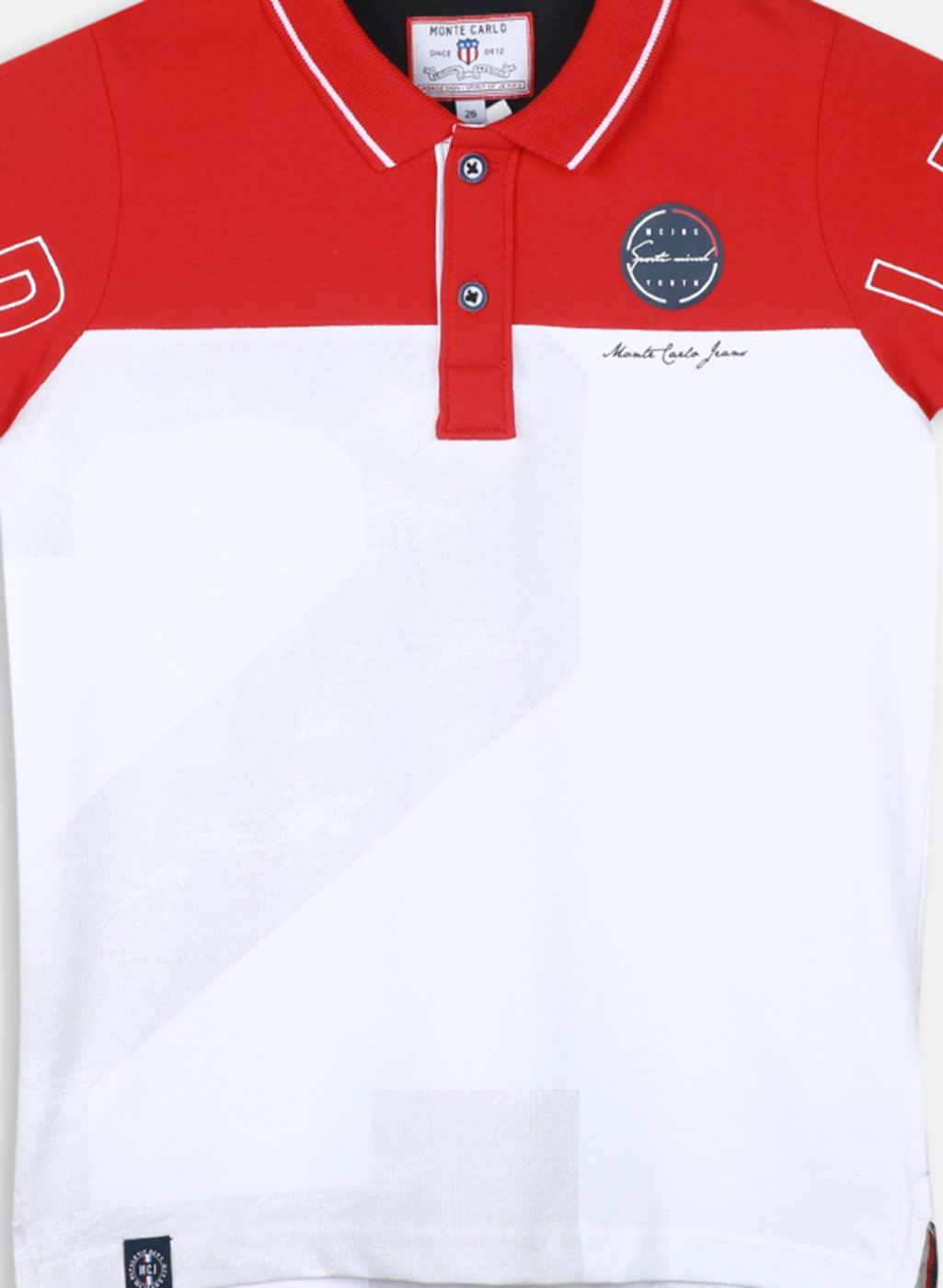 Boys Red & White Printed T-Shirt