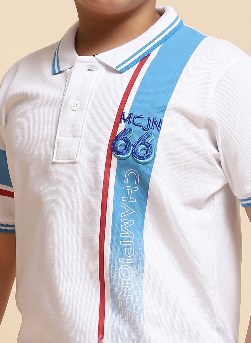 Boys White Printed T-Shirt