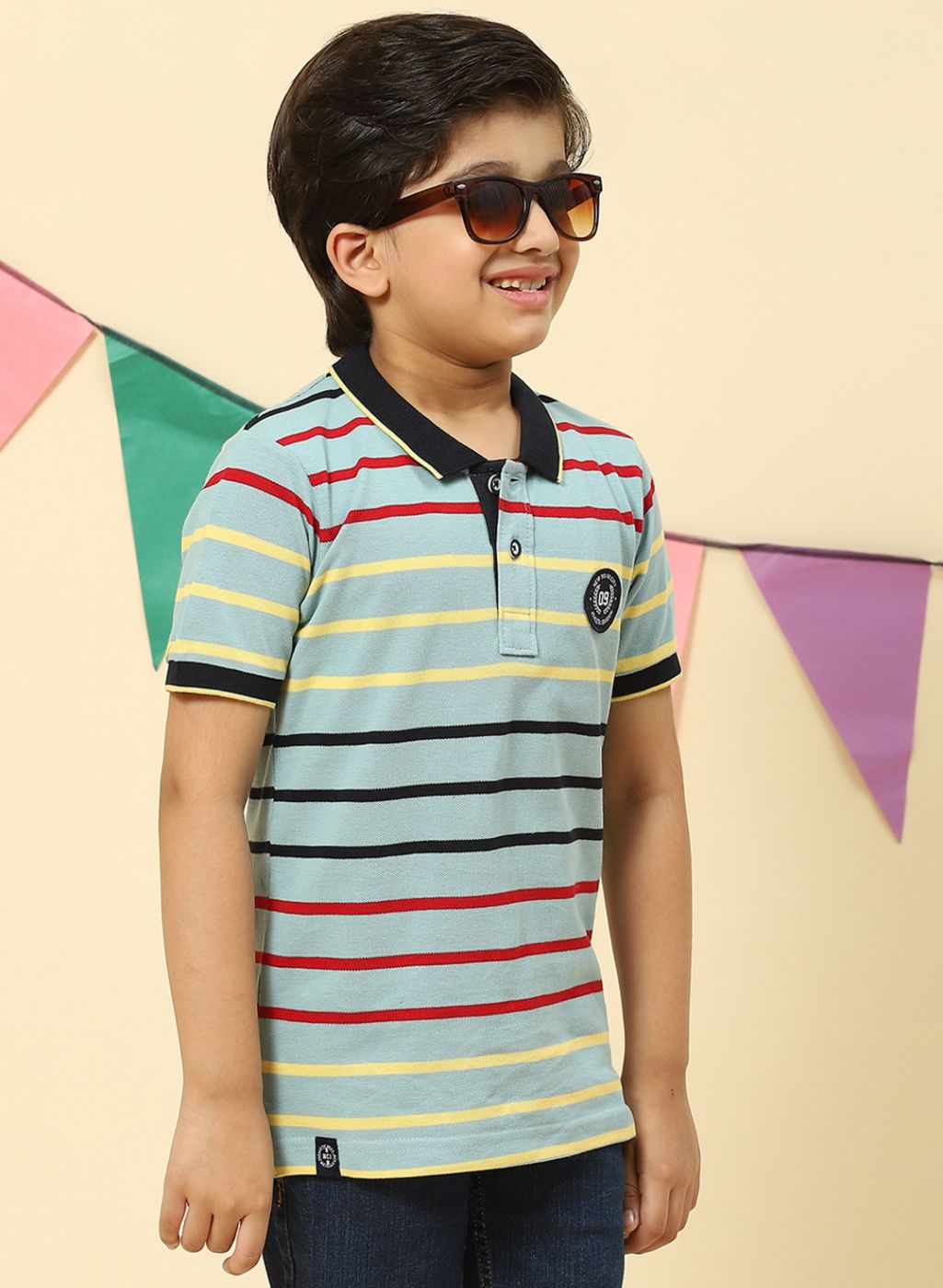 Boys Blue Stripe T-Shirt