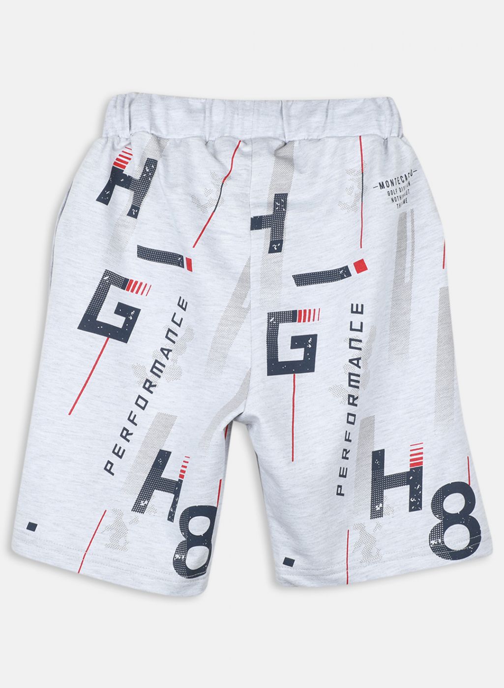 Boys Grey Printed Bermuda