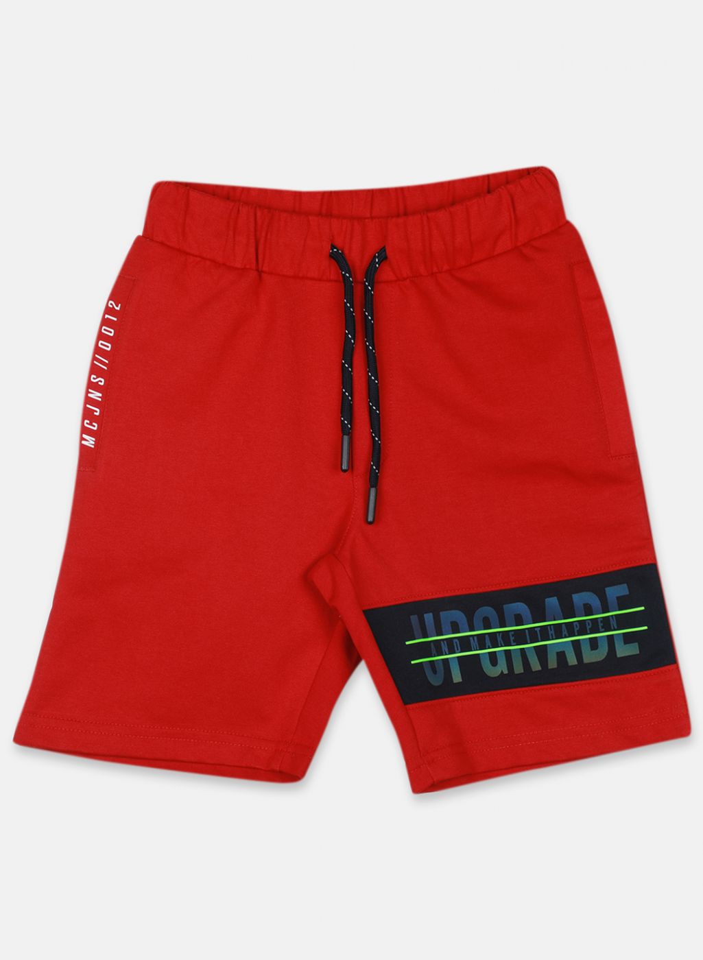 Boys Red Printed Bermuda