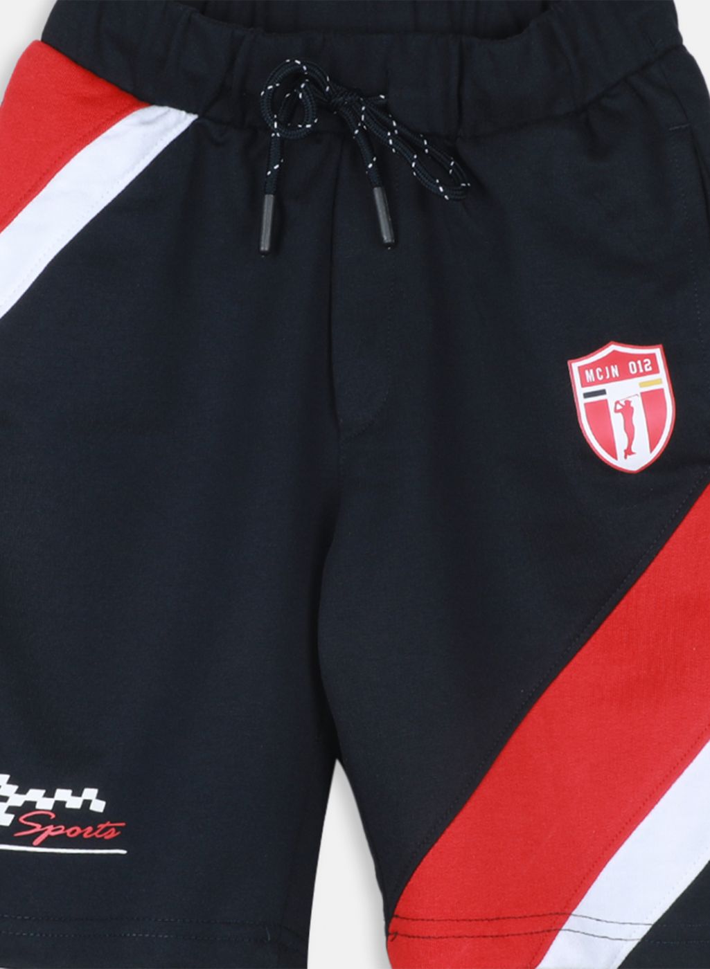 Boys NAvy Blue Printed Bermuda