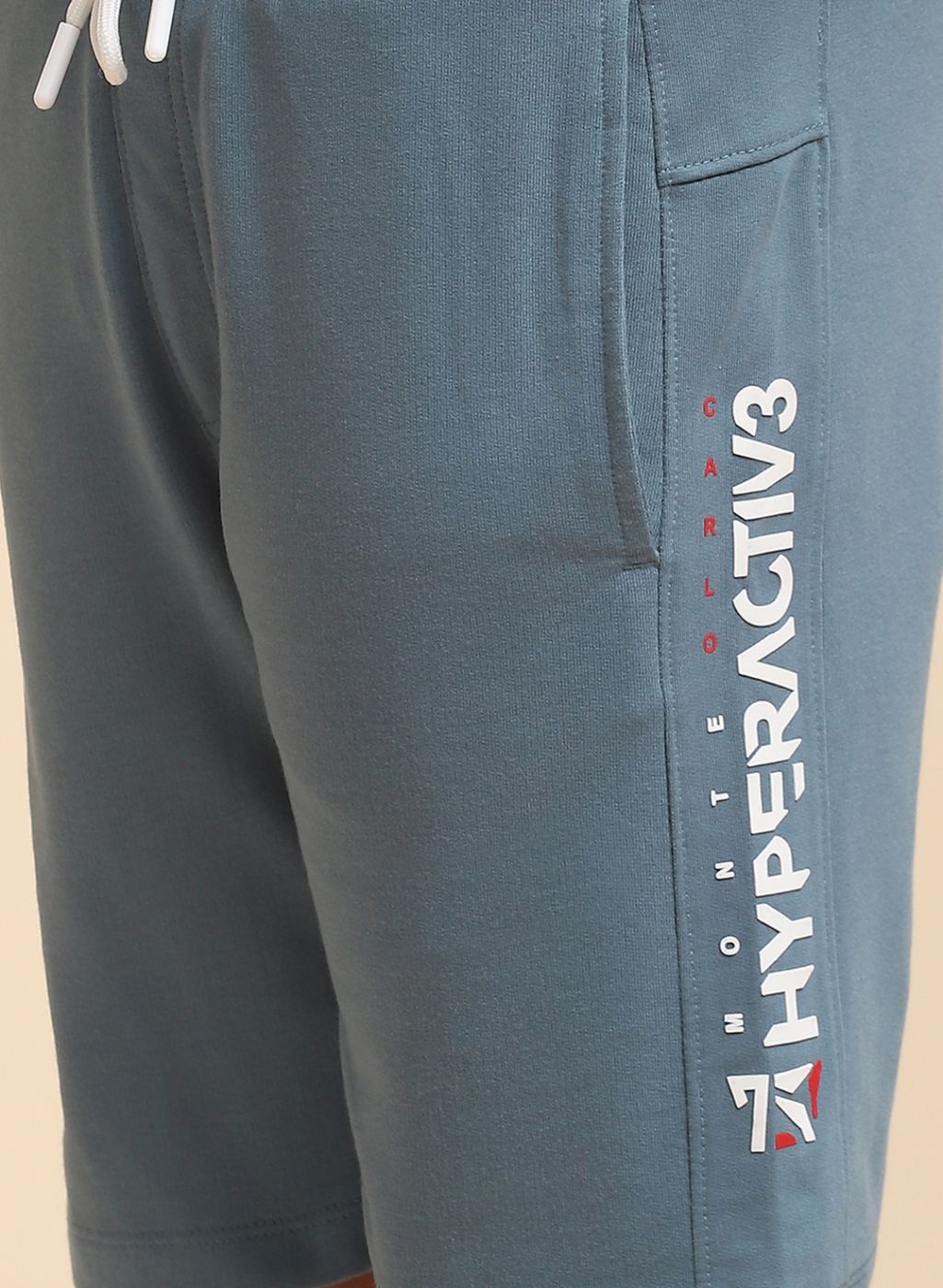 Boys Light Blue Printed Bermuda