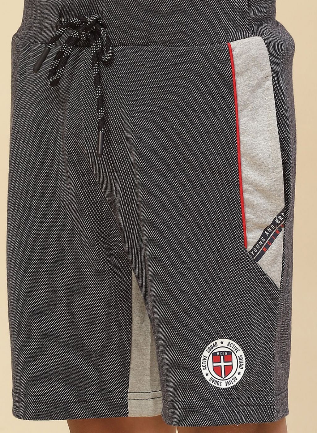 Boys NAvy Blue Printed Bermuda