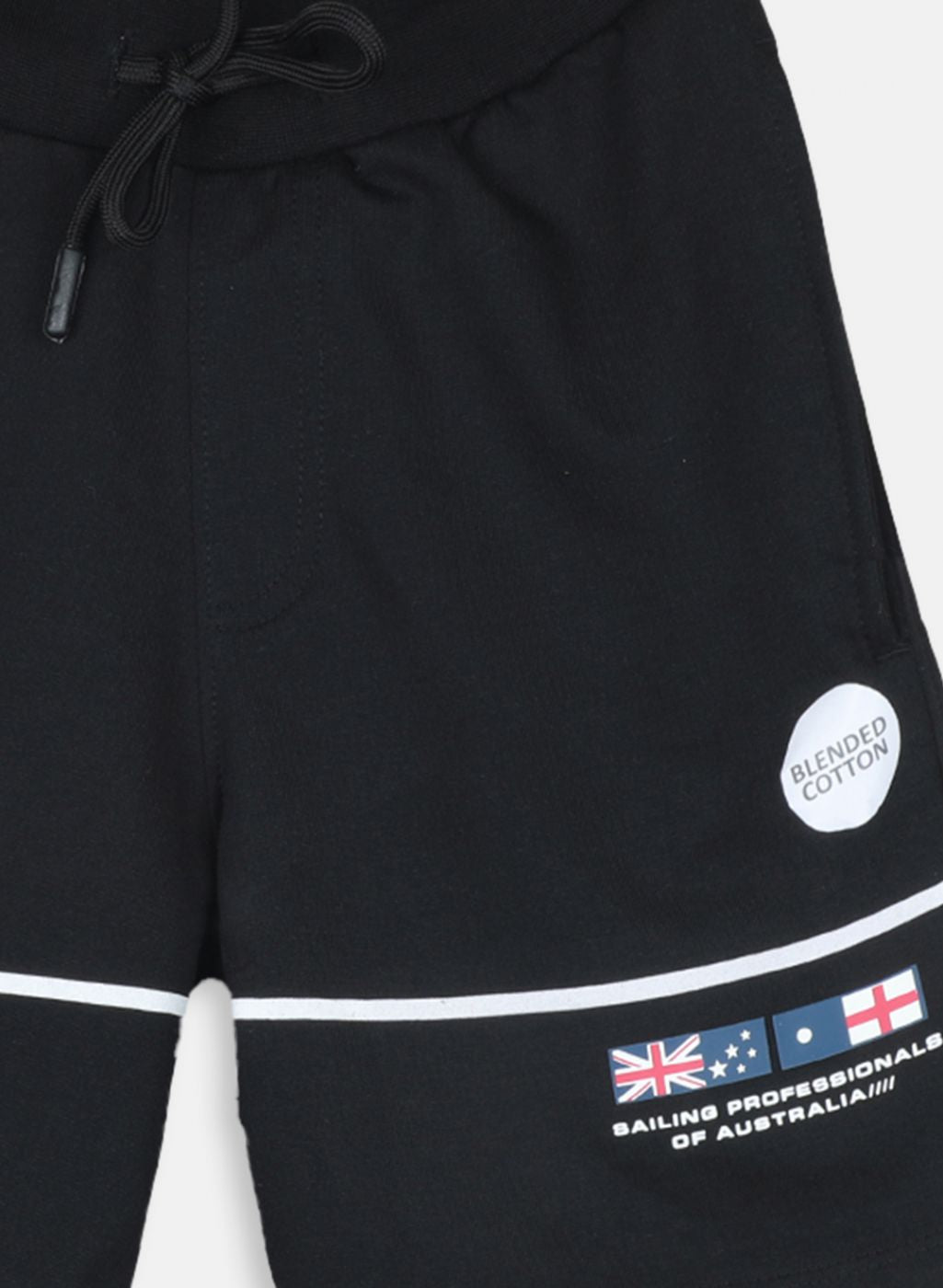 Boys Black Printed Bermuda