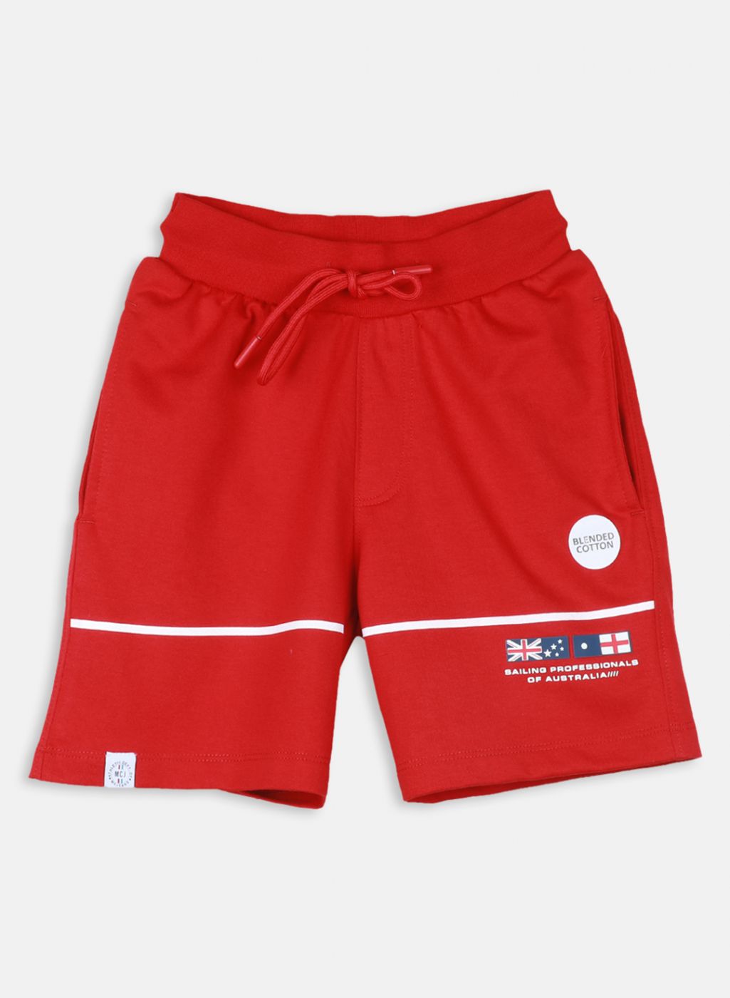 Boys Red Printed Bermuda