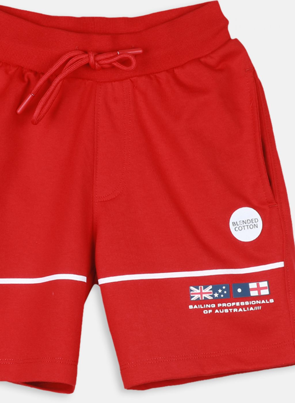 Boys Red Printed Bermuda