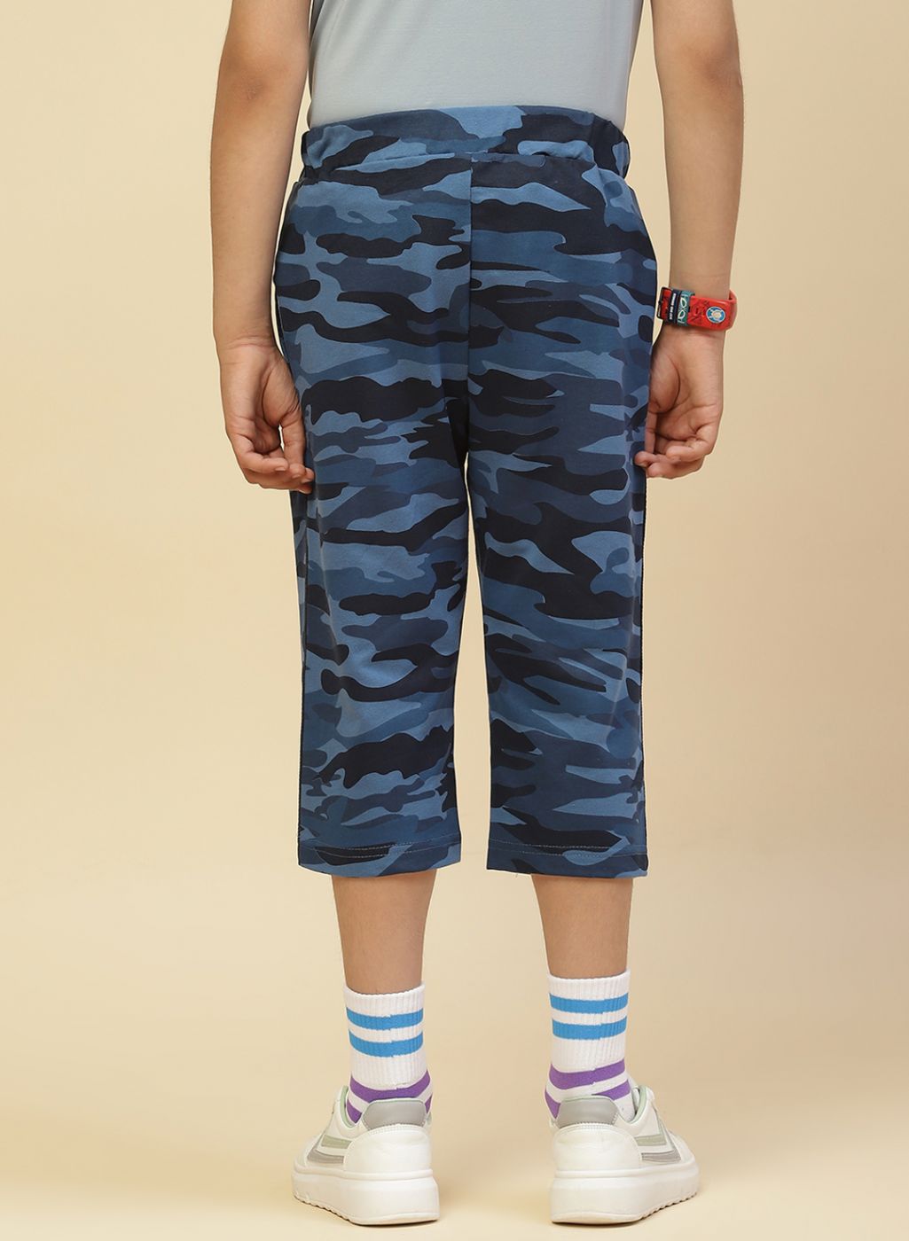 Boys Blue Printed Capri