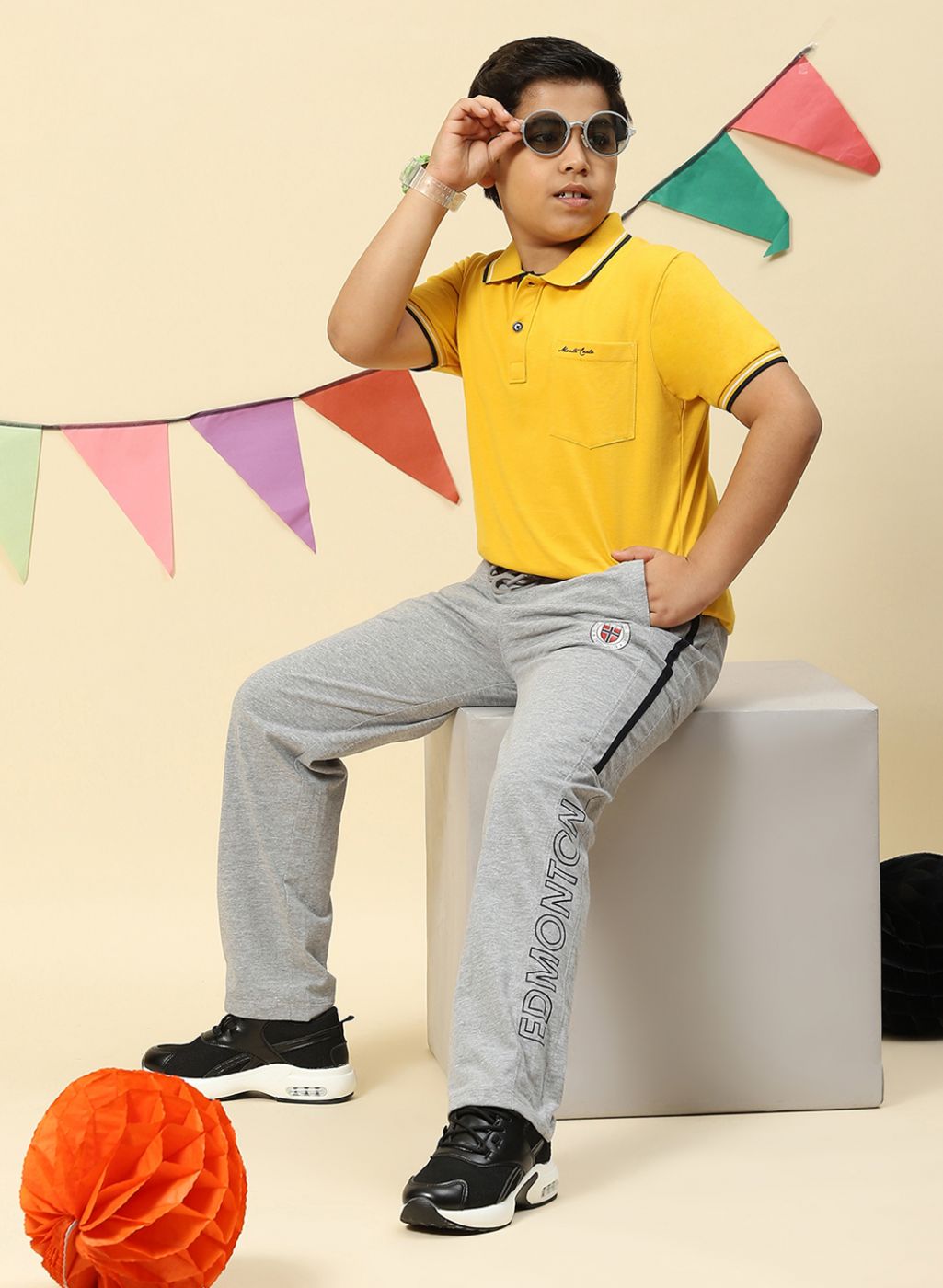 Boys Grey Regular Fit Lower