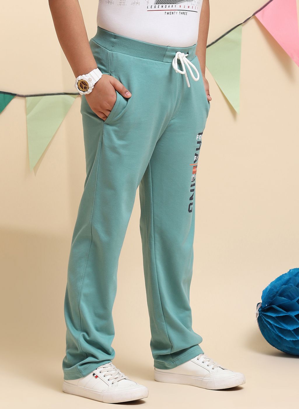 Boys Green Regular Fit Lower