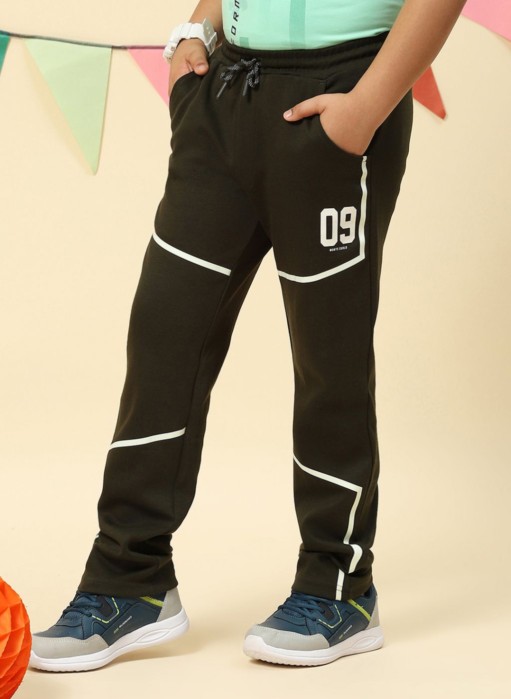 Boys Olive Regular Fit Lower