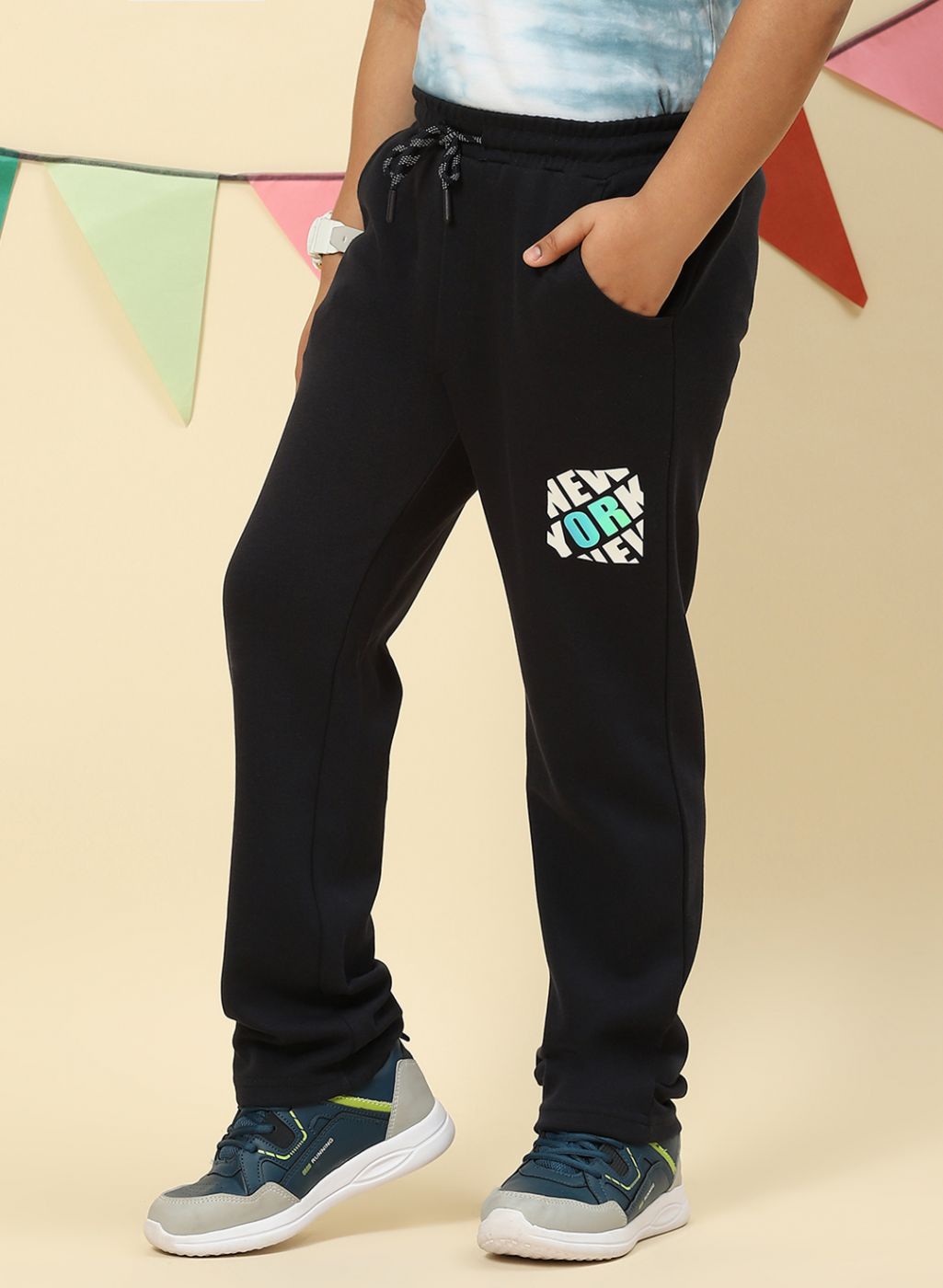 Boys NAvy Blue Regular Fit Lower