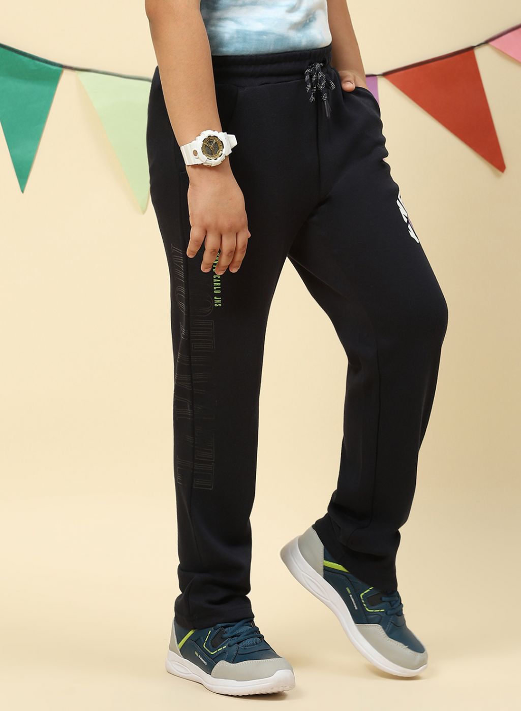 Boys NAvy Blue Regular Fit Lower