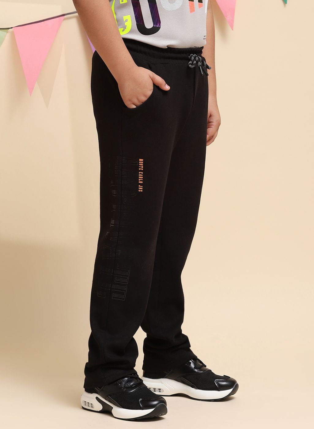 Boys Black Regular Fit Lower