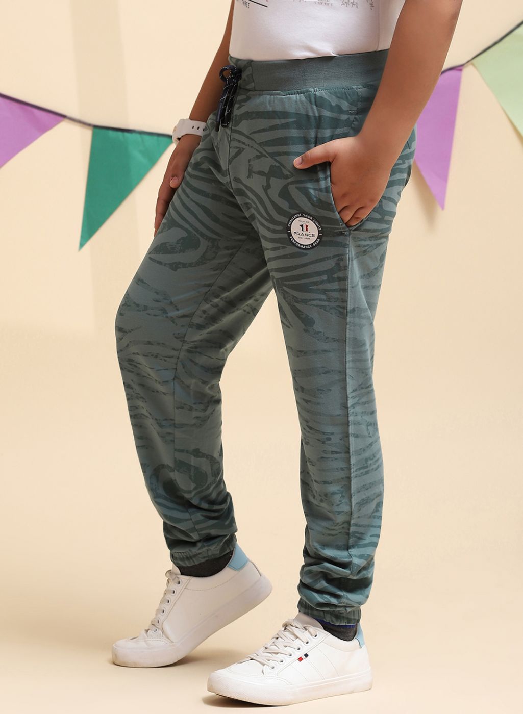 Boys Green Regular Fit Lower