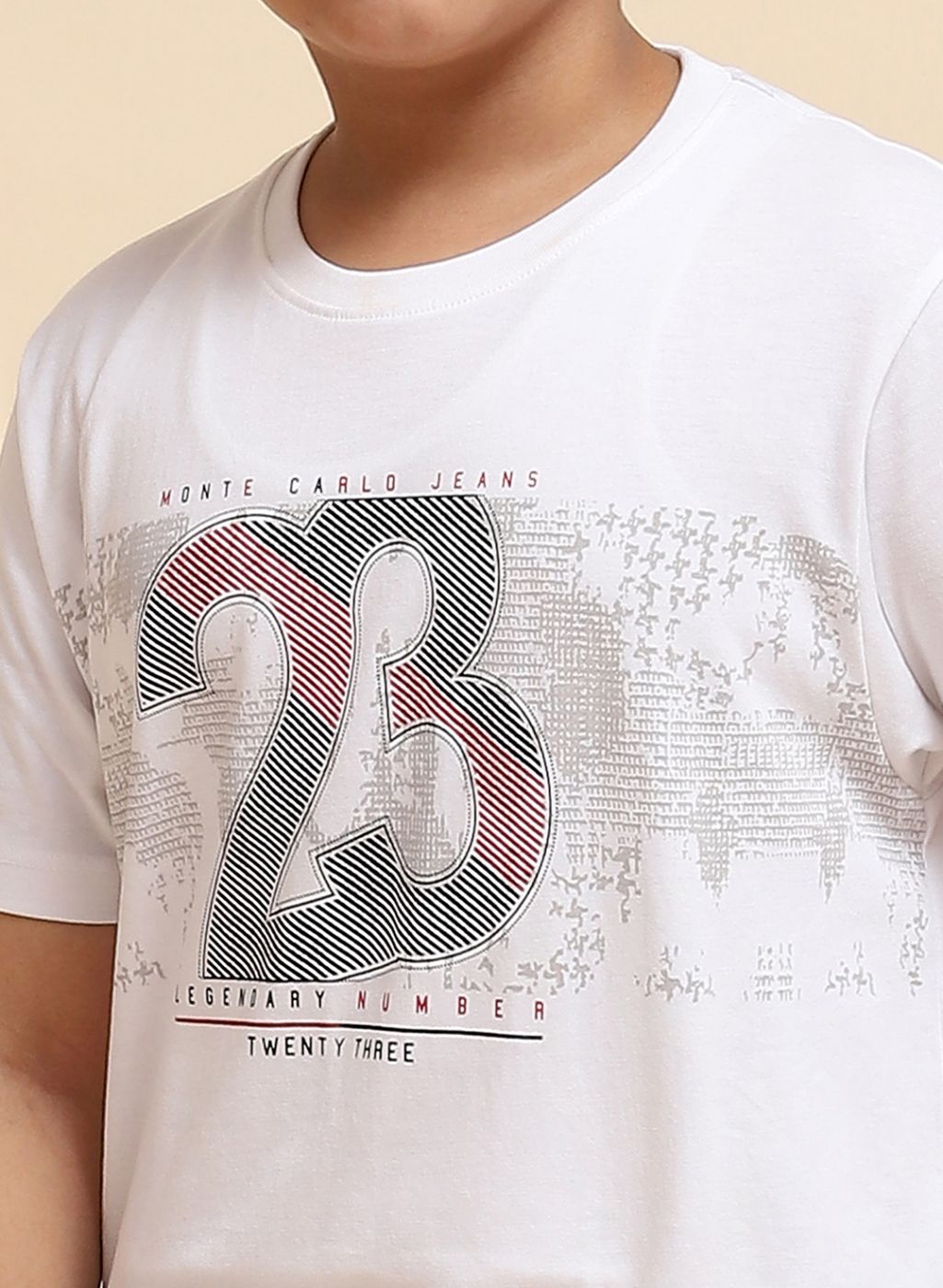 Boys White & Black Printed Bermuda Set