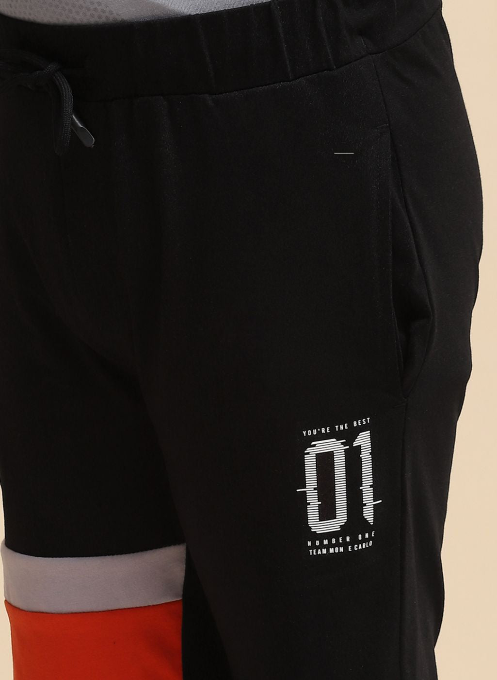 Boys Black & Rust Orange Printed Bermuda Set