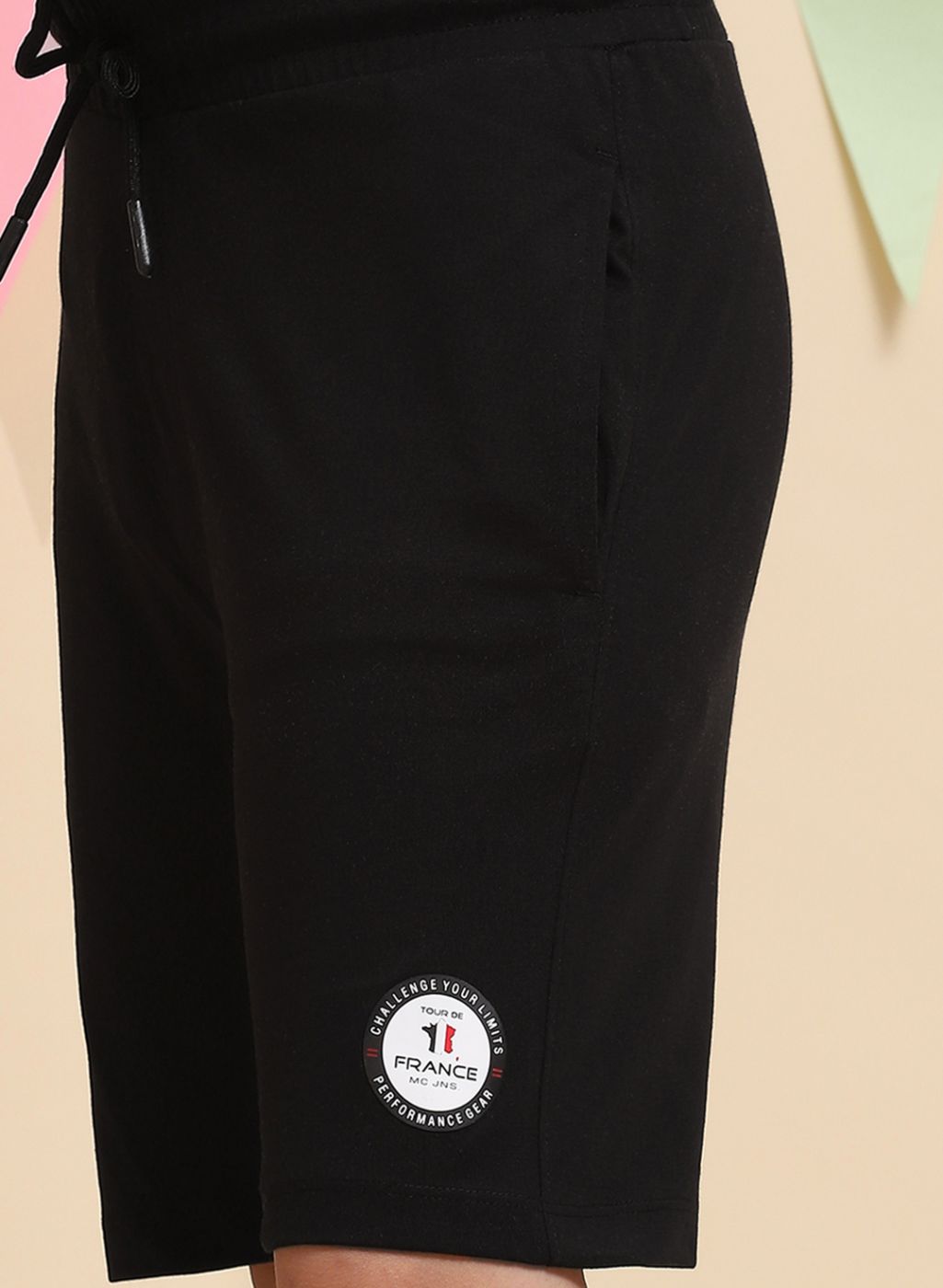 Boys Black & White Printed Bermuda Set