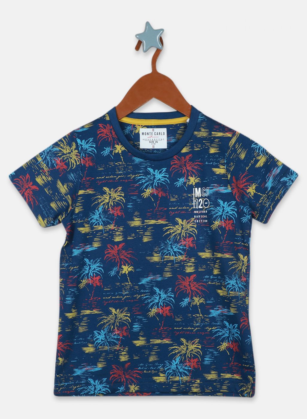 Boys Blue Printed Bermuda Set