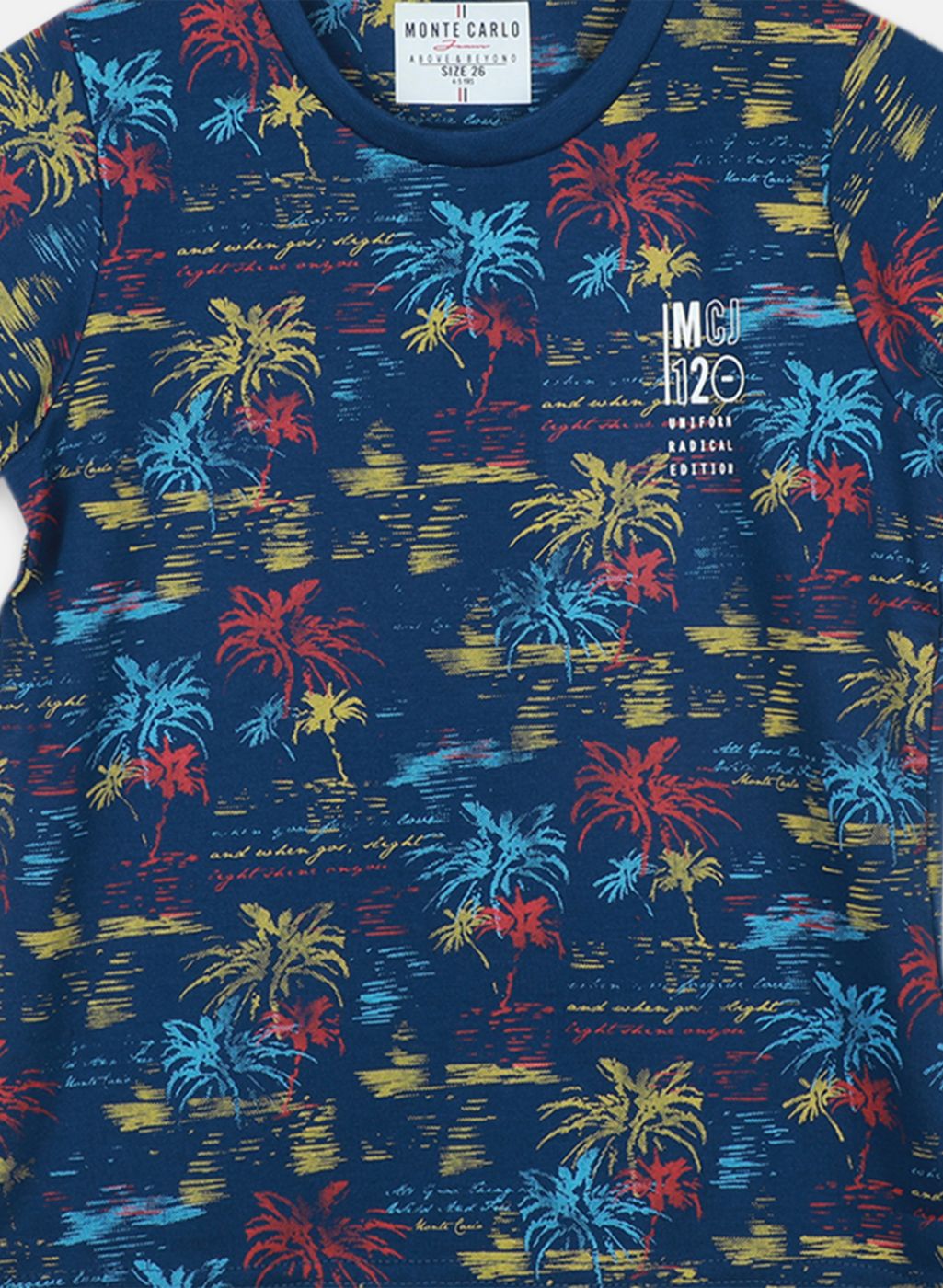 Boys Blue Printed Bermuda Set