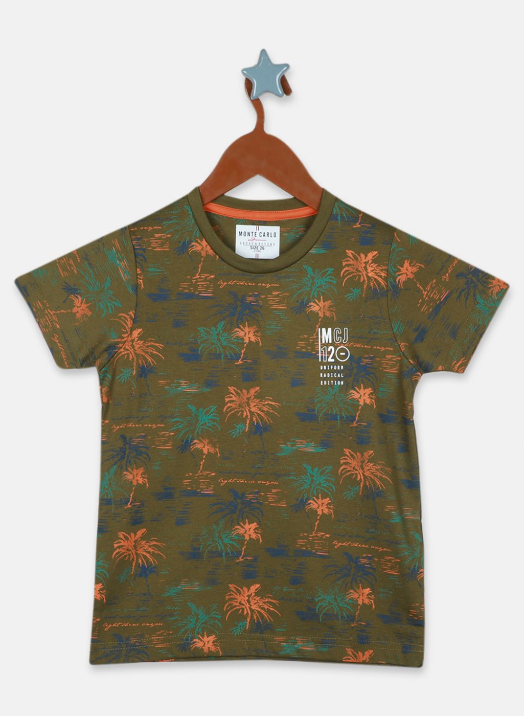 Boys Green Printed Bermuda Set