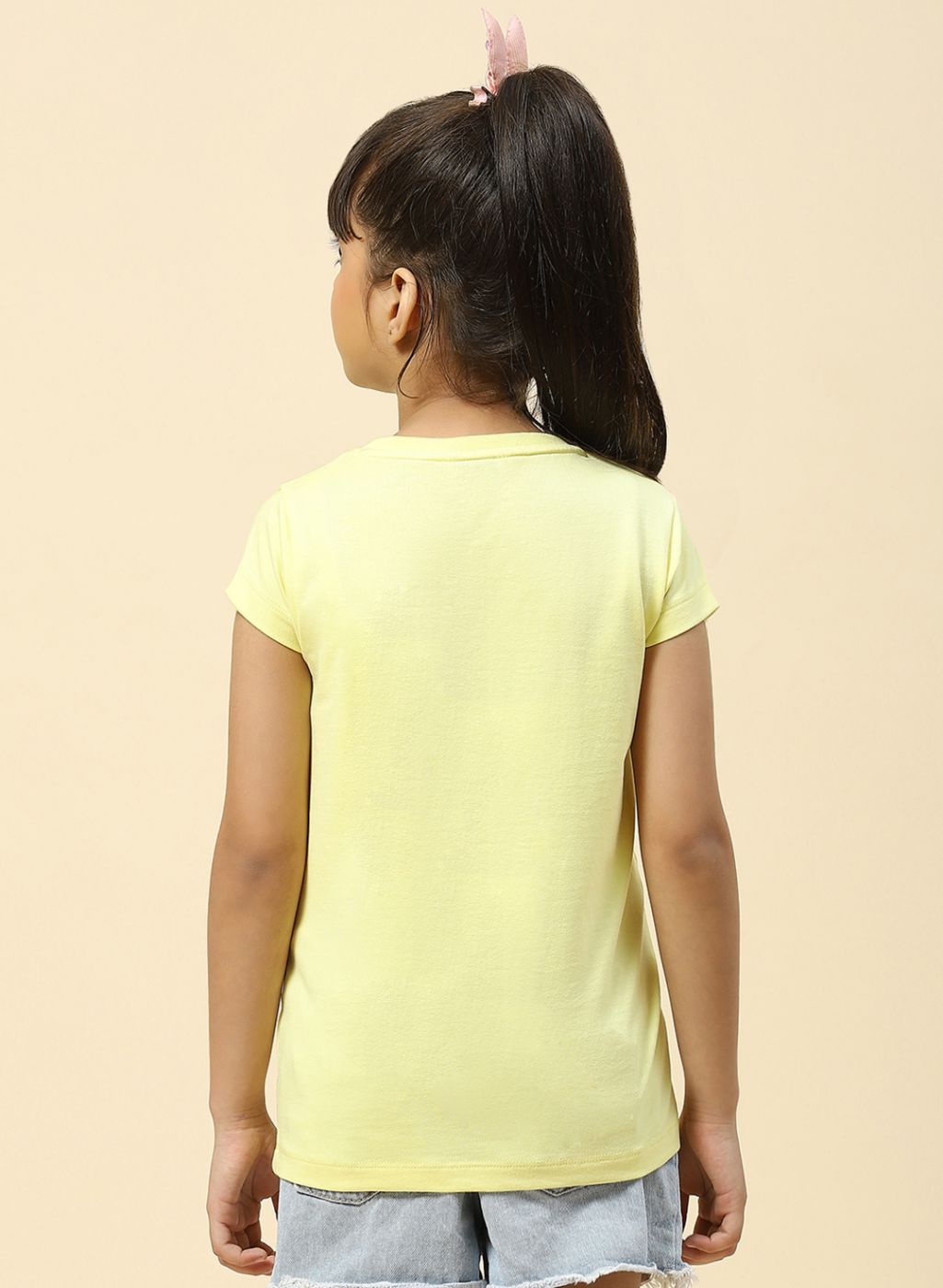 Girls Yellow Printed Top