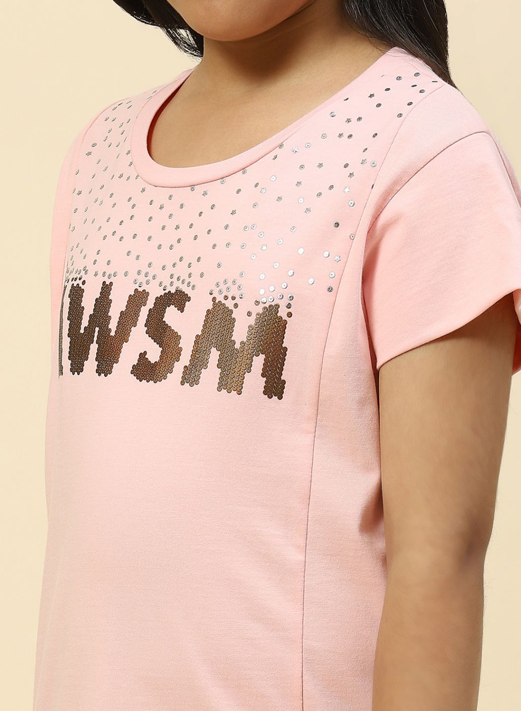Girls Pink Printed Top